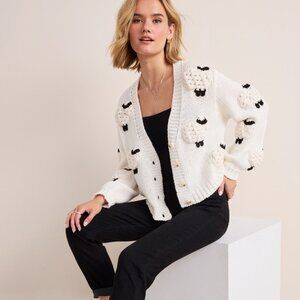 NWT Francesca's Collections Sheep Button Front Cardigan